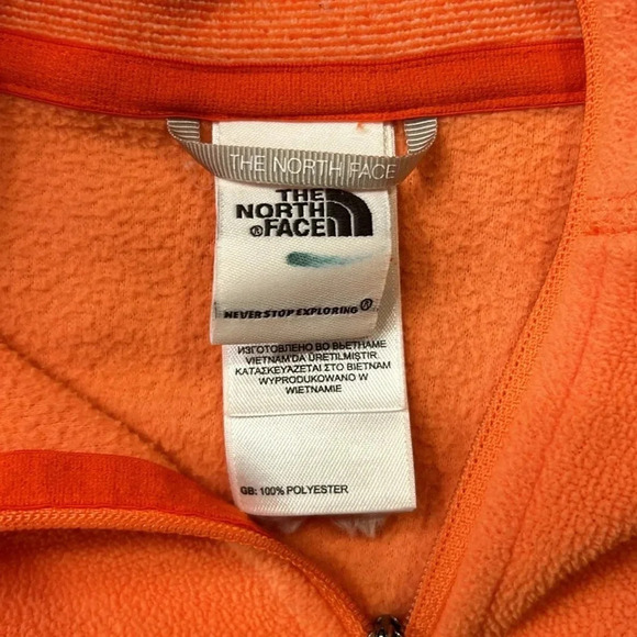 The North Face Fleece 1/4 Zip Pullover Tangerine Orange Size Small - Picture 10 of 15